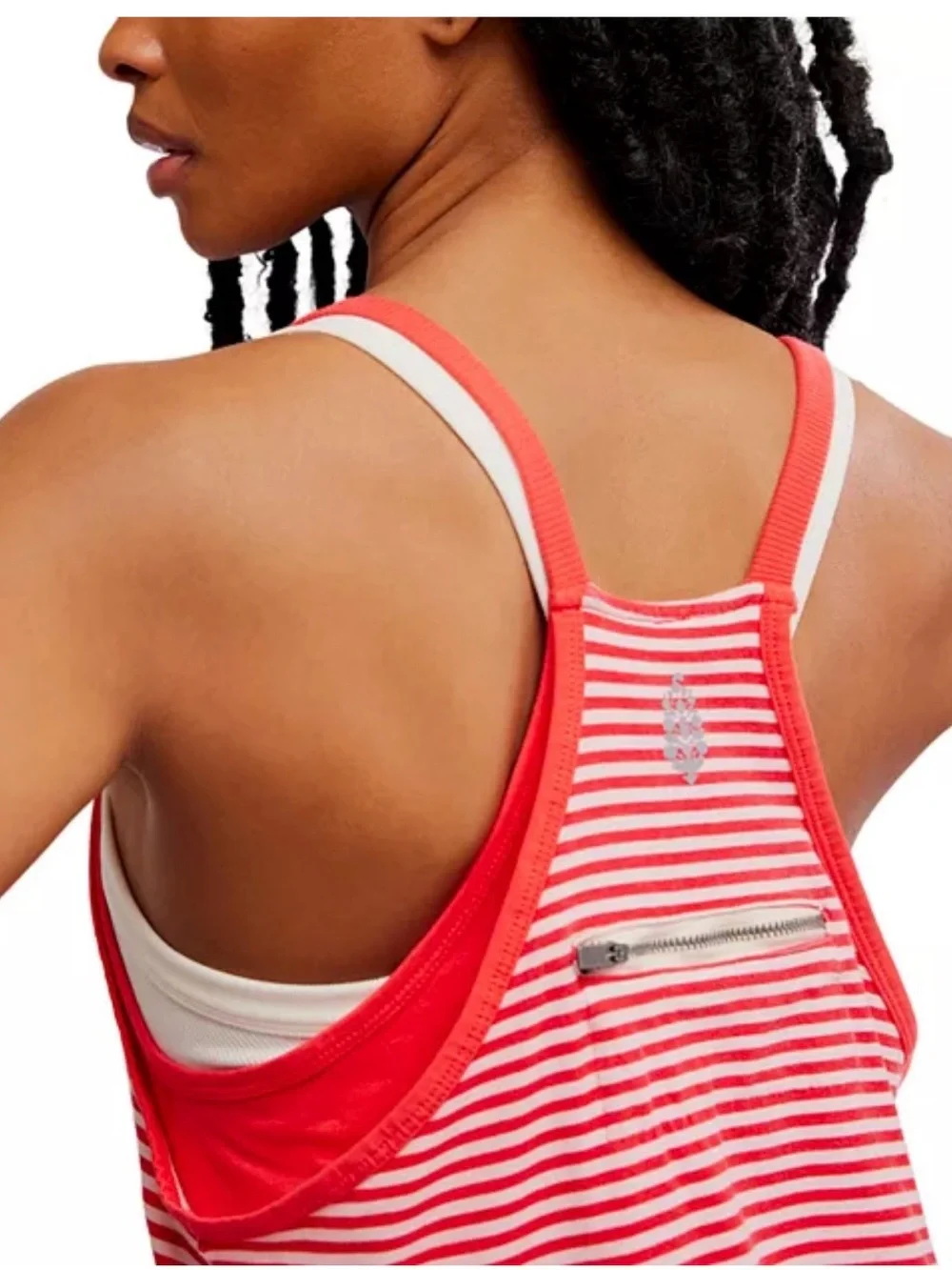 Free People Hot Shot Printed Mini Dress. NWT. Red stripe